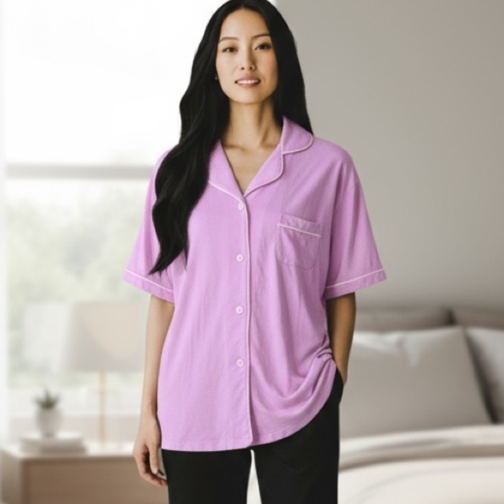 COSABELLA womens luxury pajamas top Lavender Short Sleeve shirt bride bridesmaid